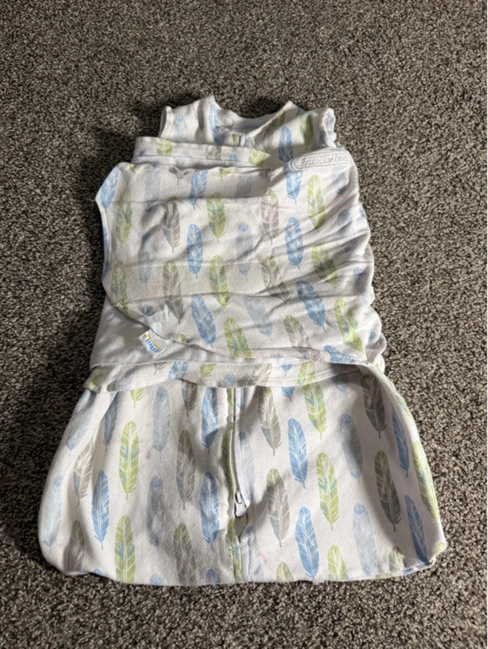 HALO SleepSack Swaddle Newborn 0-3 Months 6-12 lb White Blue Green